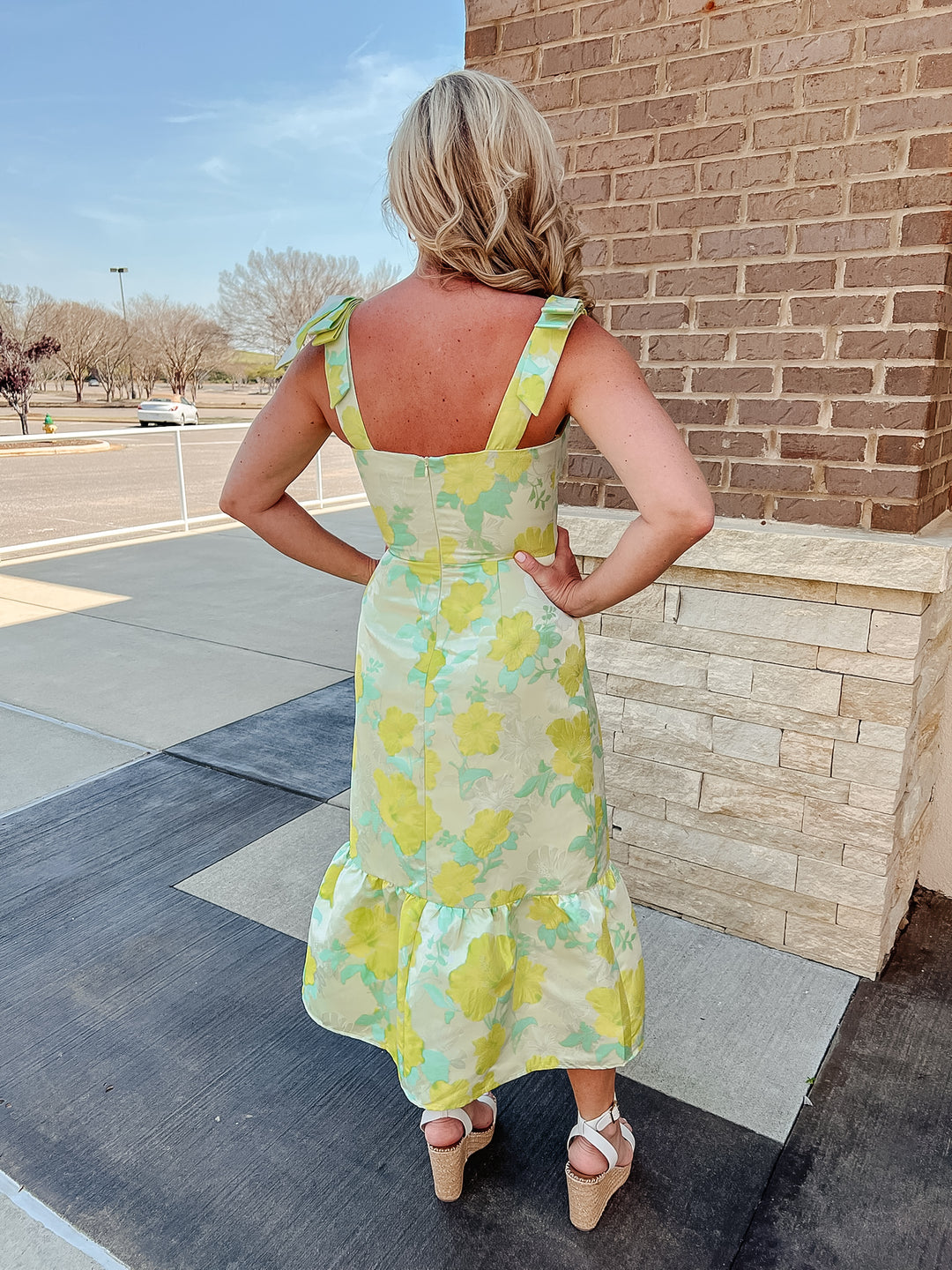 Heidi Jacquard Floral Midi Dress