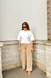 Wide Leg Ankle Length pants w/ wide cuff hem