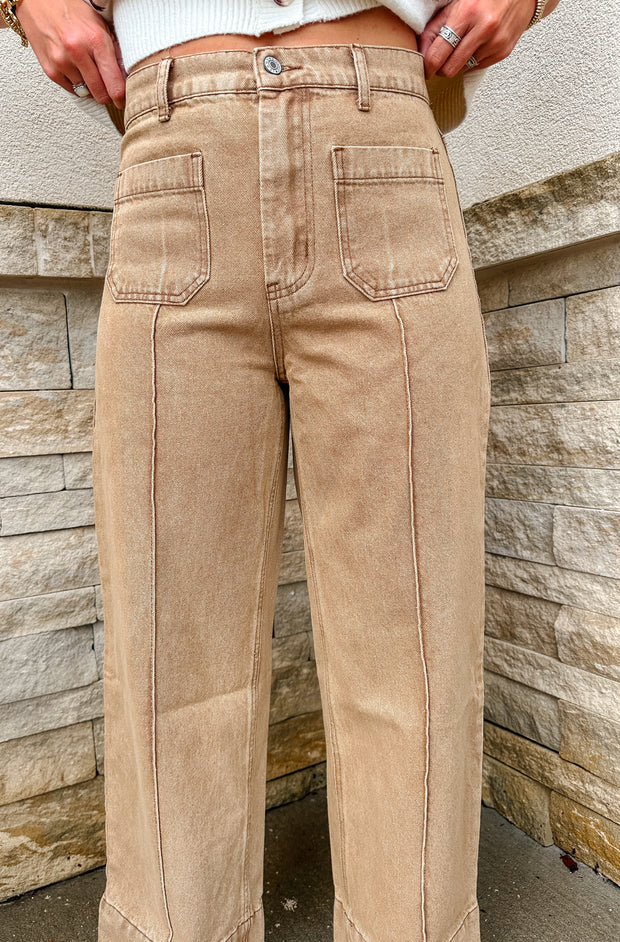 Wide Leg Ankle Length pants w/ wide cuff hem