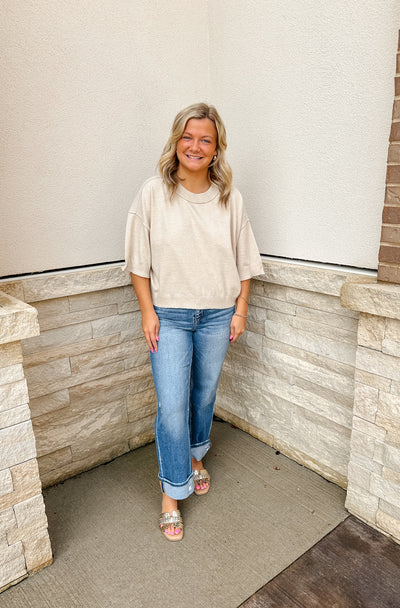 Your Favorite Knit Sweater Top: Oatmeal