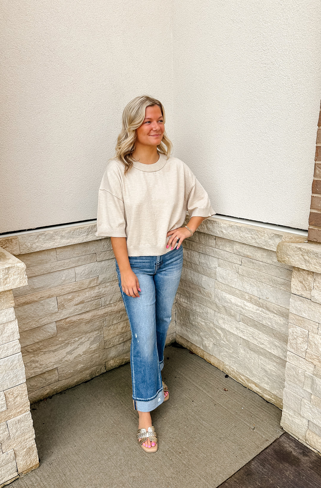 Your Favorite Knit Sweater Top: Oatmeal