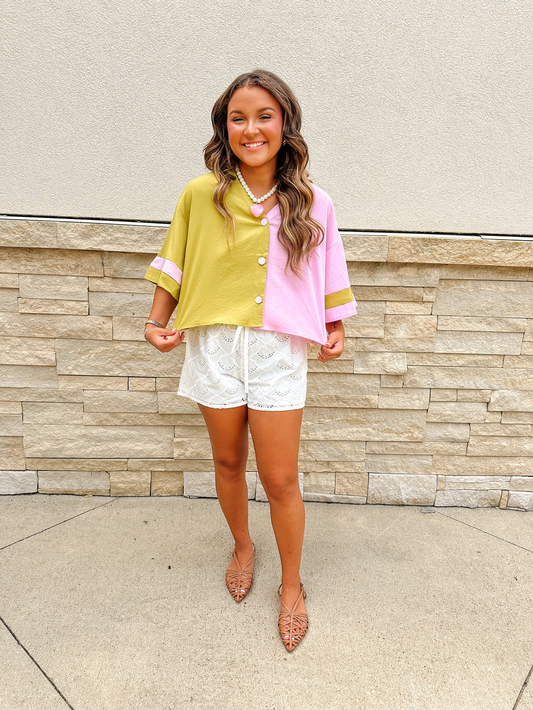 Color Block Top: Kiwi