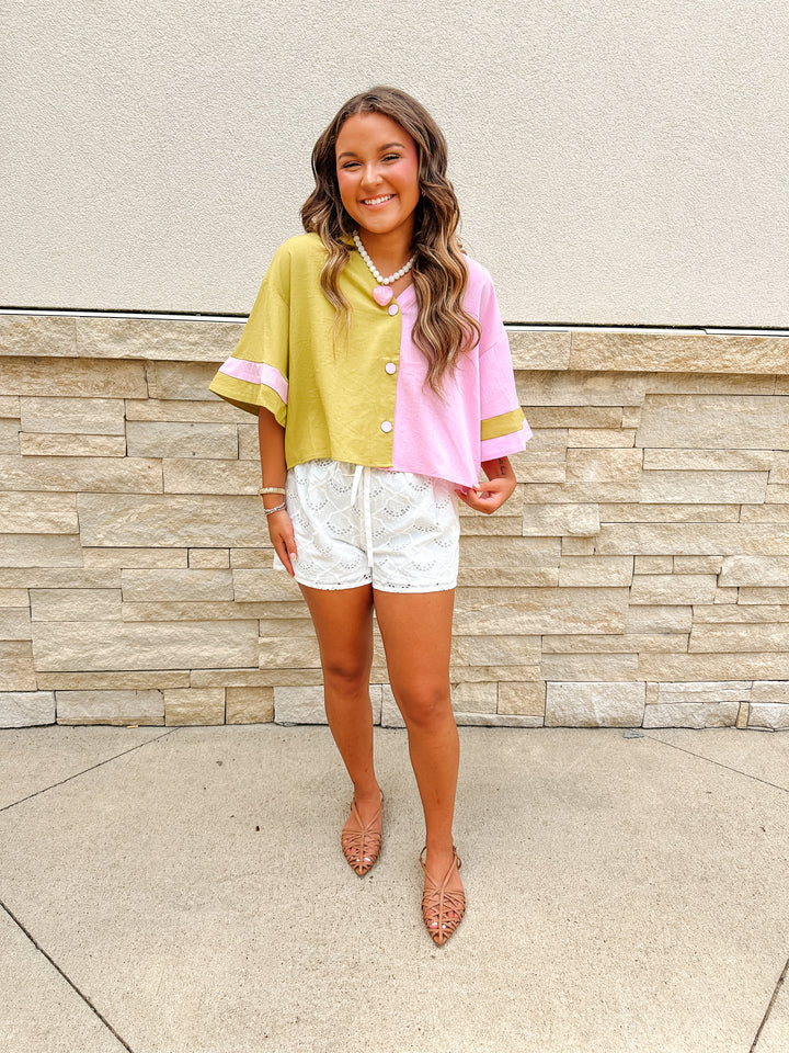 Color Block Top: Kiwi