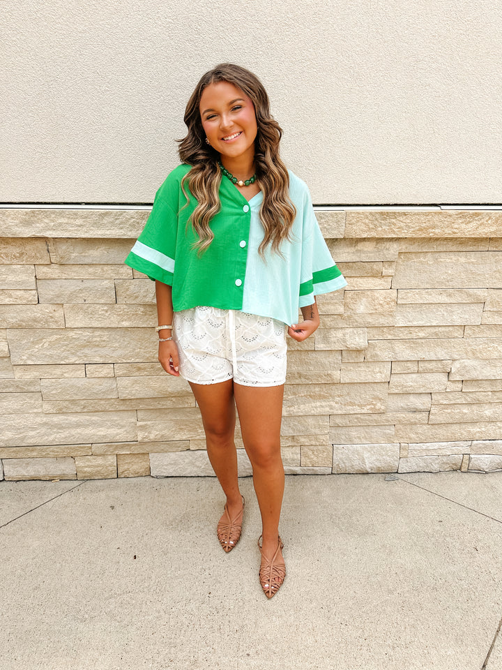 Color Block Top: Green