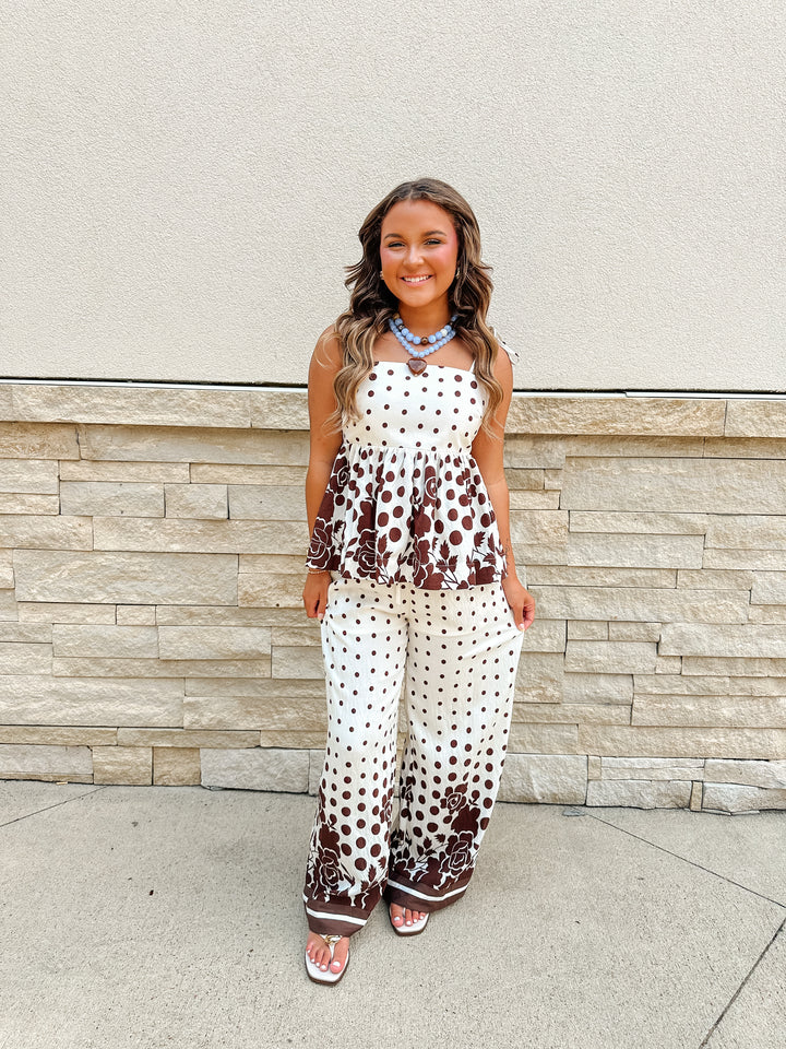 Polka Dot Floral Pants