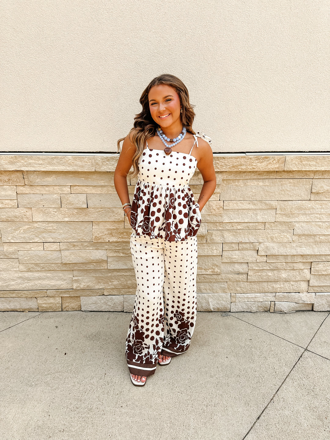 Polka Dot Floral Pants