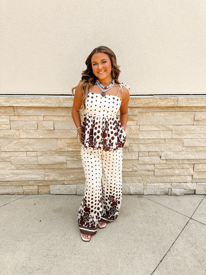 Polka Dot Floral Pants