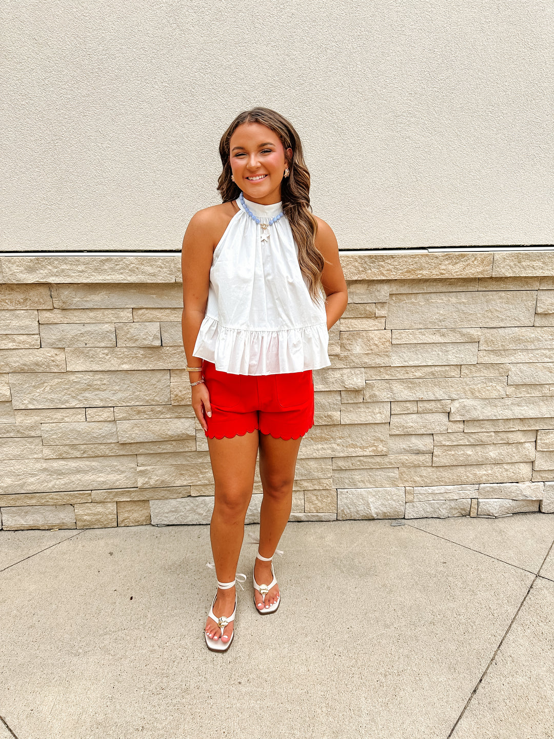 Little White Halter Tie Top