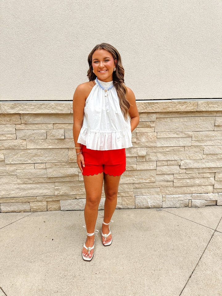Little White Halter Tie Top