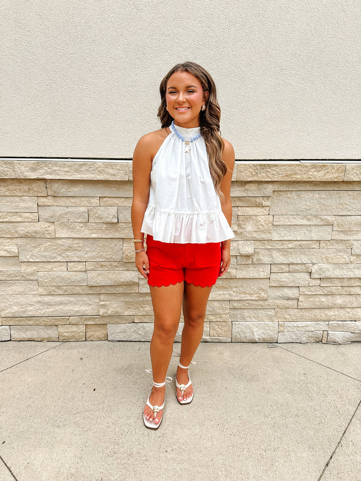 Little White Halter Tie Top
