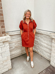 Running Errands Dress: Rust