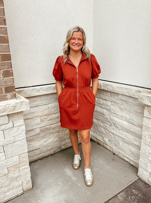 Running Errands Dress: Rust