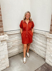 Running Errands Dress: Rust