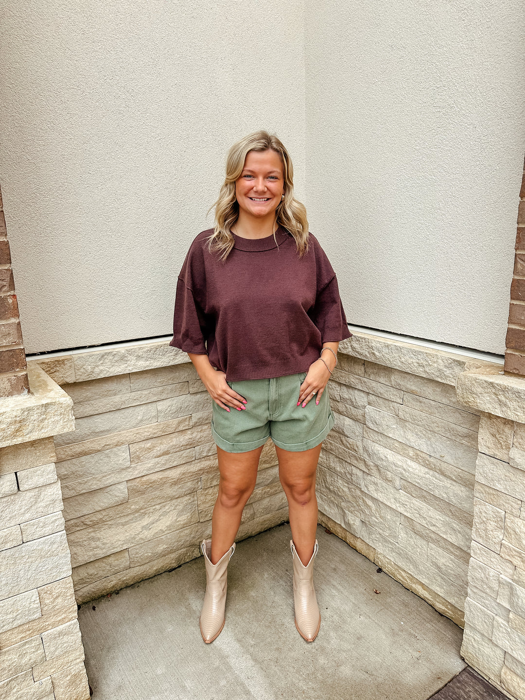 Your Favorite Knit Sweater Top: Brown