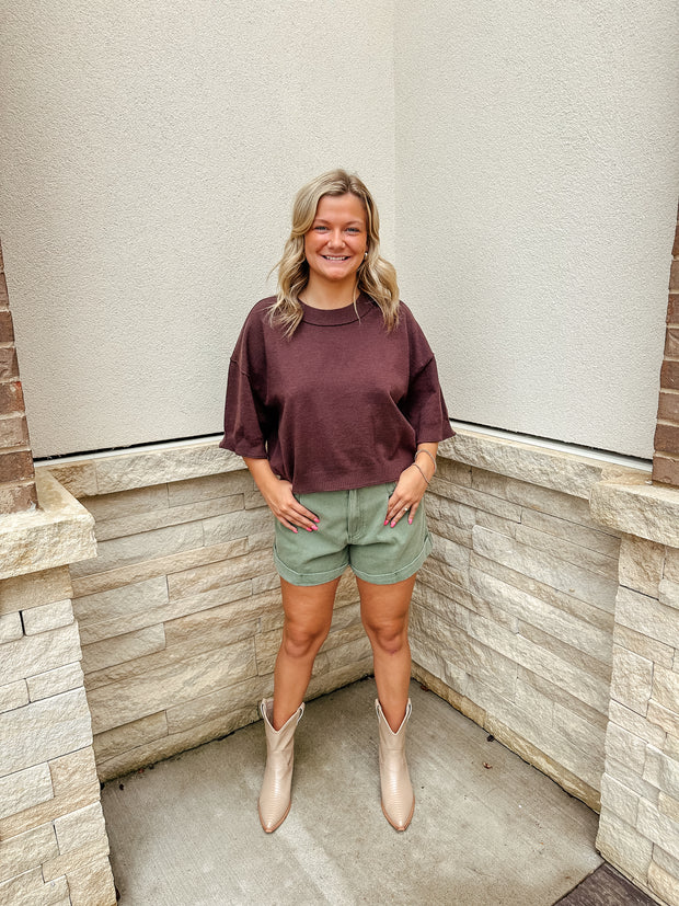Your Favorite Knit Sweater Top: Brown