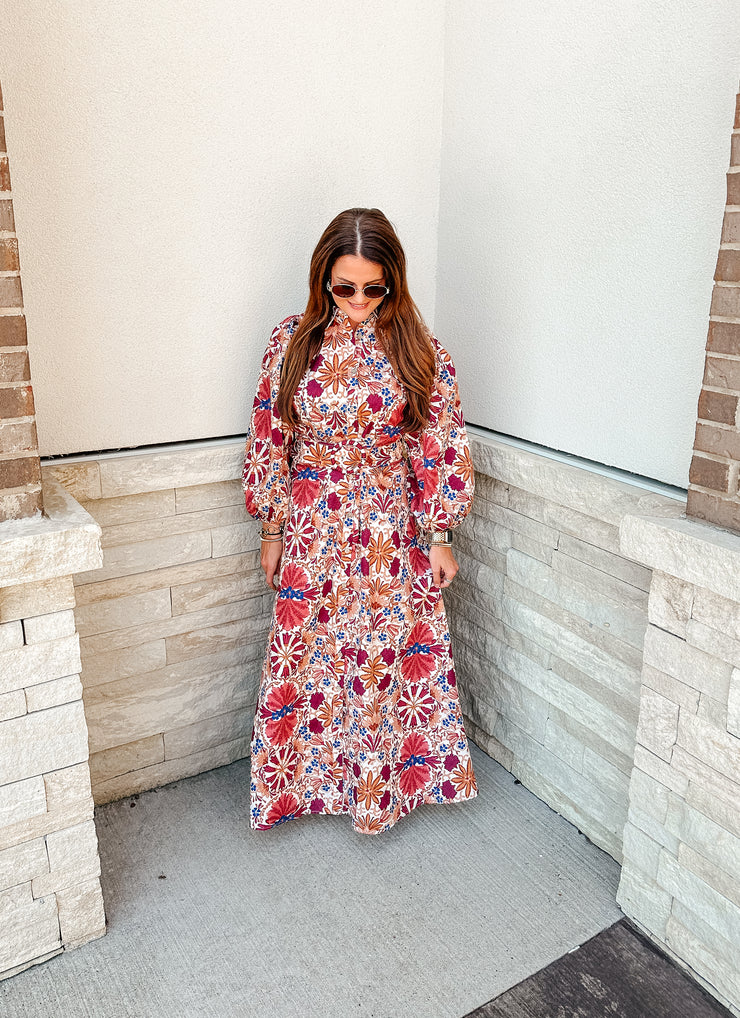 Autumn Bloom Floral Dress