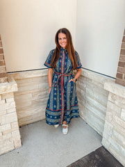 Navy Floral Maxi