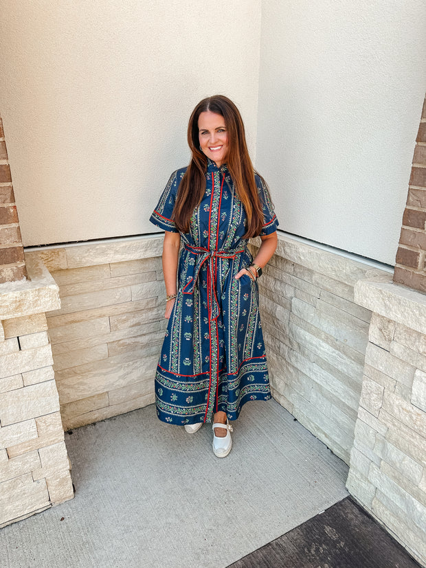 Navy Floral Maxi