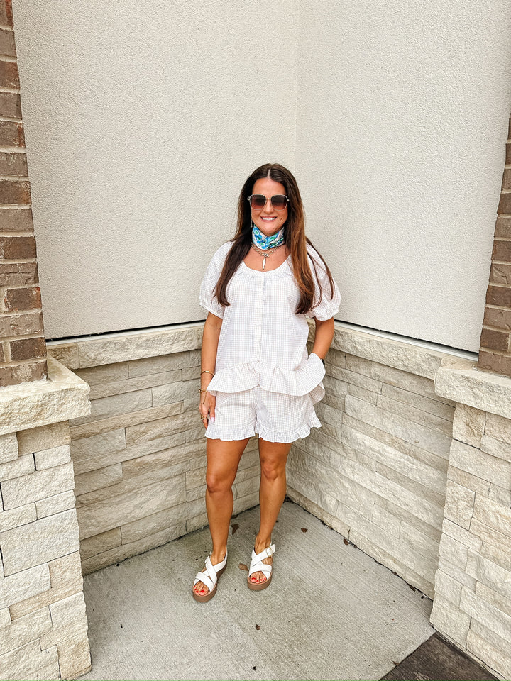 Gingham Ruffle Top