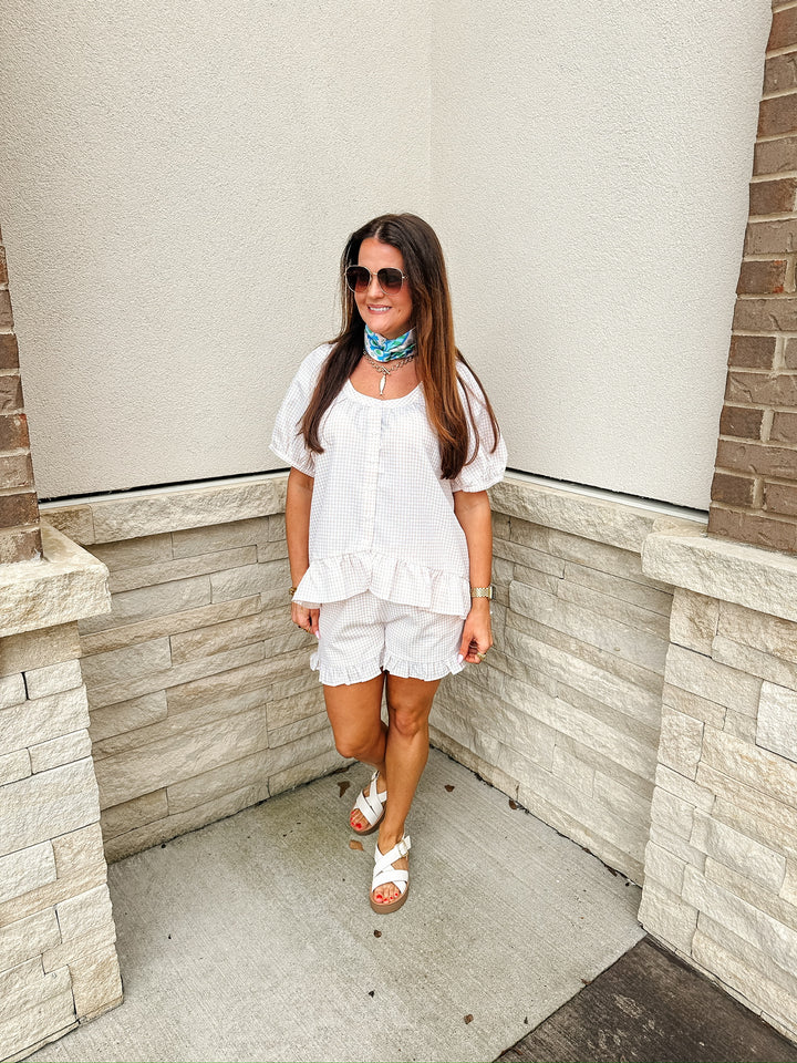 Gingham Ruffle Shorts