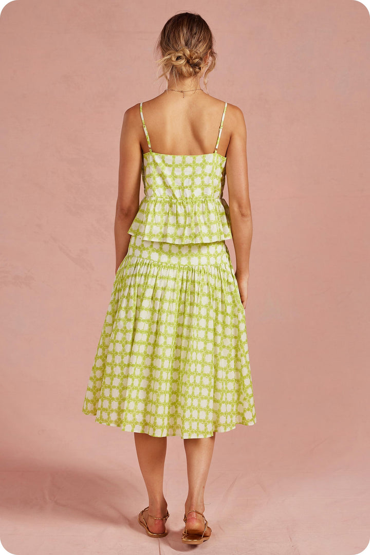 The Hamptons Lattice Midi Skirt