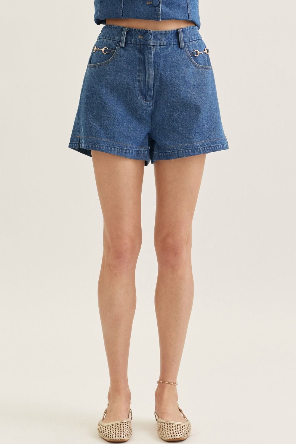 Denim Horse bit Shorts