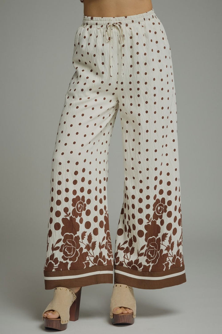 Polka Dot Floral Pants