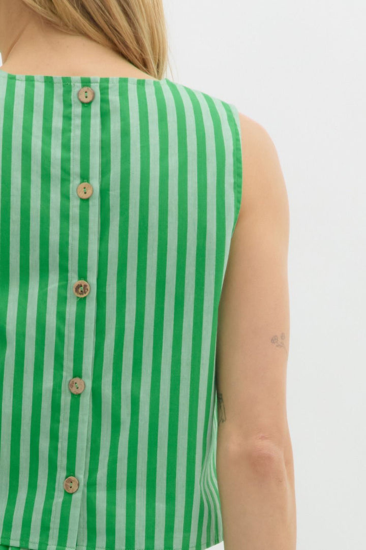 Emerald Summer Striped Crop Top