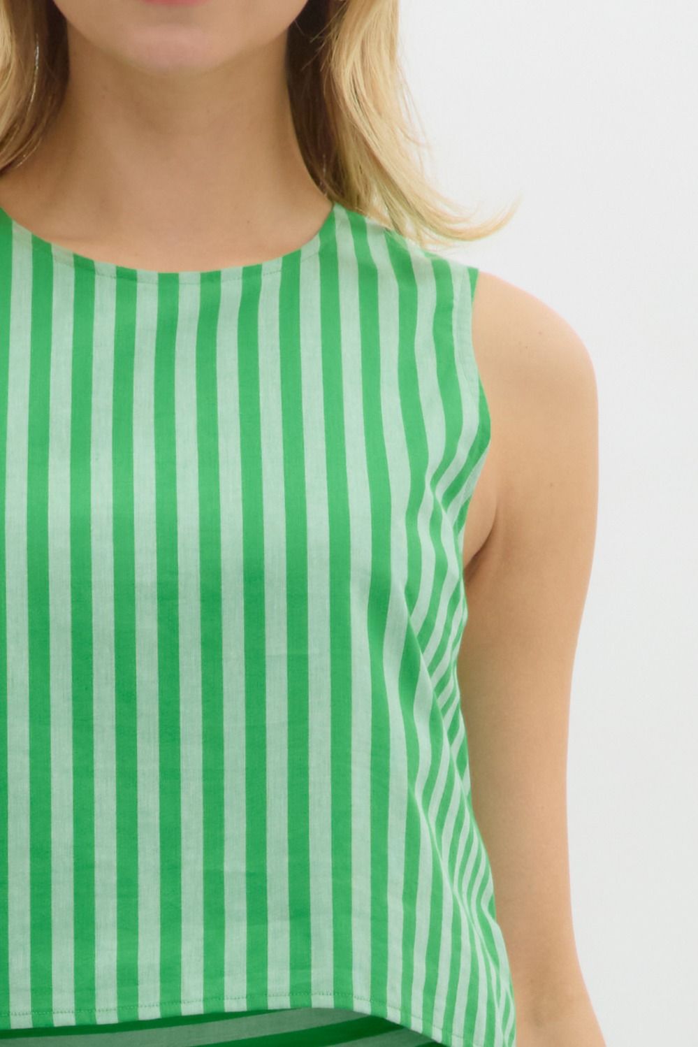 Emerald Summer Striped Crop Top