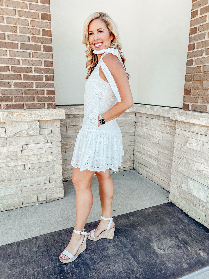 Jacey Summer Eyelet Mini Dress