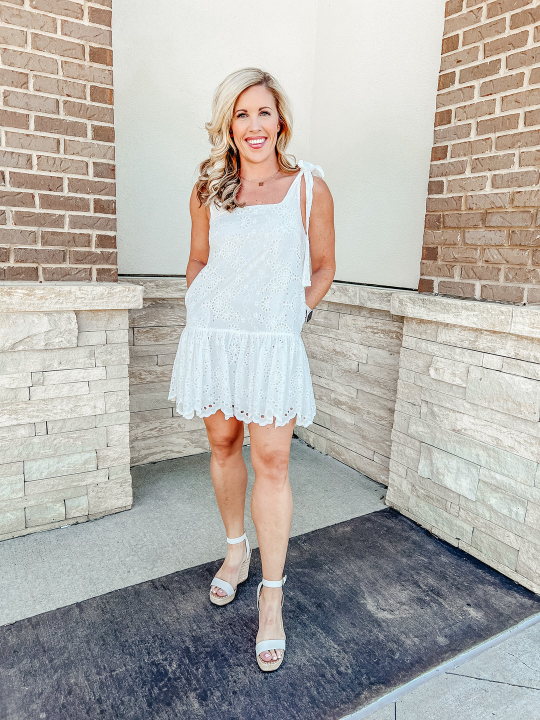 Jacey Summer Eyelet Mini Dress Jacey Summer Eyelet Mini Dress