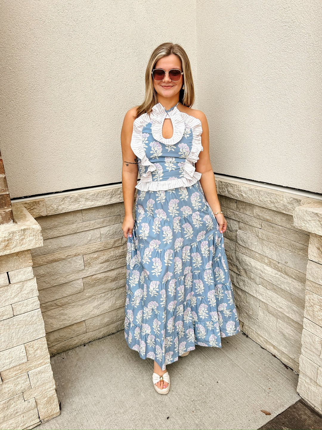 Garden Ruffle Halter Top