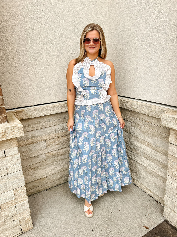 Garden Ruffle Halter Top