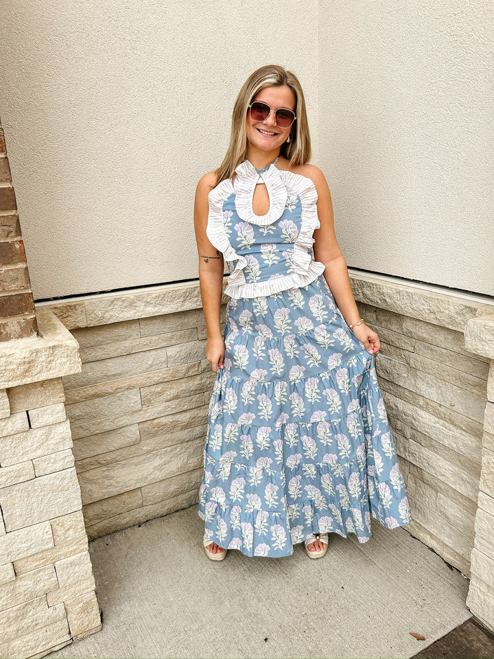 Garden Ruffle Halter Top