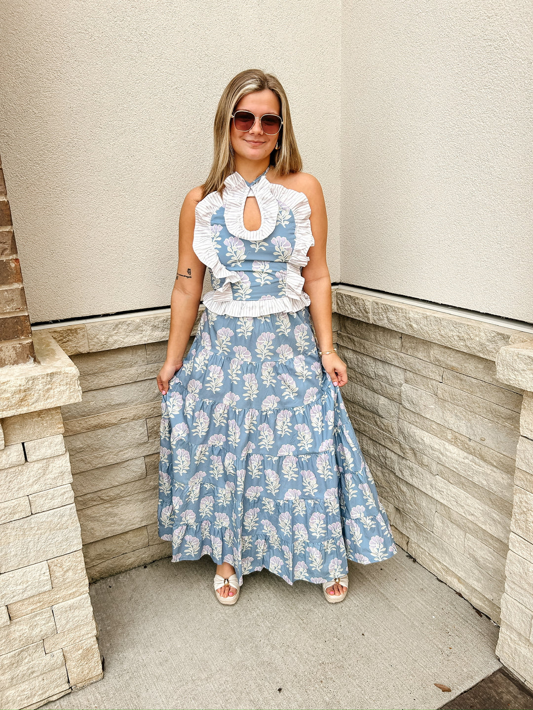 Garden Ruffle Halter Top