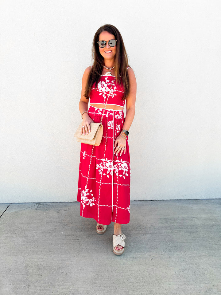 Summer Hibiscus Set Maxi Skirt